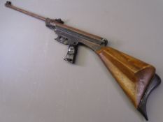 SPANISH .22 CALIBRE EL GAMO PARATROOPER AIR RIFLE - cocks good, strong pressure, vintage,