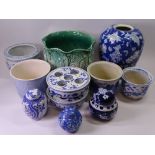 CHINESE & OTHER GINGER JARS, planters ETC