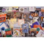 VINTAGE VINYL LPs, 45rpms, music CDs and DVDs, a mixed collection within two boxes, the albums