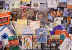 VINTAGE VINYL LPs, 45rpms, music CDs and DVDs, a mixed collection within two boxes, the albums