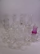 GLASS DECANTERS and a quantity of quality drinking and other glassware