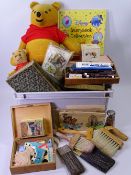 WINNIE THE POOH COLLECTORS' ITEMS including a small soft toy circa 1970s, Walt Disney, haberdashery,