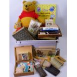 WINNIE THE POOH COLLECTORS' ITEMS including a small soft toy circa 1970s, Walt Disney, haberdashery,