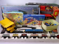 HORNBY OO GAUGE SET, other components, also MB games, Computer Battleships and other similar era