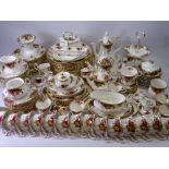 ROYAL ALBERT OLD COUNTRY ROSES TEA & DINNERWARE, approximately 130 pieces