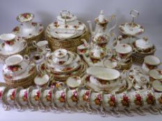 ROYAL ALBERT OLD COUNTRY ROSES TEA & DINNERWARE, approximately 130 pieces