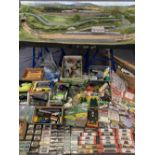 EXCELLENT & EXTENSIVE N GAUGE MODEL RAILWAY COLLECTION to include a 6ft 2in x 3ft 6in layout board