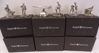 ENGLISH MINIATURES BOXED FINE ART SCULPTURES (6), five depicting various tradesmen, the other a
