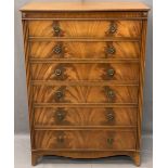 QUALITY REPRODUCTION MAHOGANY 6 DRAWER CHEST, GT Rackstraw Ltd Worcester label, 121cms H, 86cms W,
