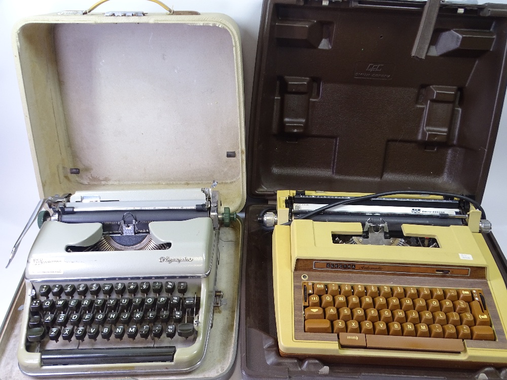 VINTAGE TYPEWRITERS - cased Olympia and a cased Smith Corona Electra Automatic