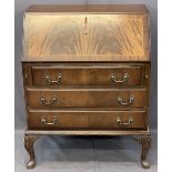 REPRODUCTION MAHOGANY FALL FRONT BUREAU, 98cms H, 79cms max W, 45cms max D