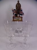 AVIATION - ETCHED GLASSWARE depicting Battle of Britain scenes and Bradford Exchange Limited Edition