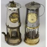 VINTAGE ECCLES MINER'S LAMPS (2) to include a Type 6 example, 22.5cms H, the other stamped '130',