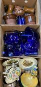 BUCKLEY TYPE & OTHER STONEWARE, Bristol Blue glassware, EP table salts and other decorative