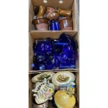 BUCKLEY TYPE & OTHER STONEWARE, Bristol Blue glassware, EP table salts and other decorative