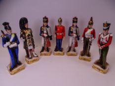 PORCELAIN MILITARY MEN FIGURINES (7)