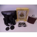 BATTERY OPERATED TIME PIECE BY The London Clock Company, Minolta 7 x 35 binoculars with soft leather