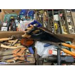 VINTAGE & LATER CARPENTER'S, GARAGE & ELECTRICAL TOOLS including a Black & Decker Alligator, Bosch