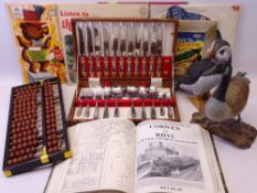 MIXED COLLECTABLES including a leatherbound book titled Railways of North Wales by W G Rear, a few