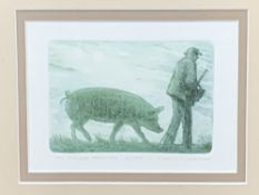 L VALERIE CHRISTMAS limited edition print 4/150 - 'The Truffle Hunters', 10 x 13.5cms