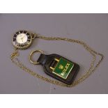 ROLEX KEYRING and Swiss made pendant watch, CONWAY STEWART No 15 in black, 14ct gold nib, 128mm
