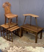 VICTORIAN & LATER FURNISHINGS PARCEL to include a stylish set of three teak occasional tables,