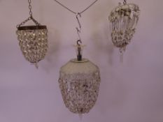VINTAGE GLASS CEILING CHANDELIERS
