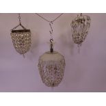 VINTAGE GLASS CEILING CHANDELIERS