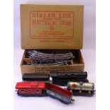 LOUIS MARX & CO BOXED STREAMLINE STEAM TYPE ELECTRIC TRAIN - New York Central Middle States Oil ETC