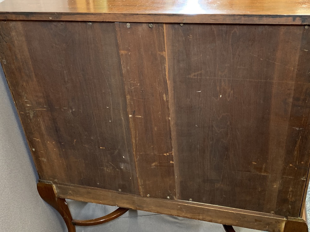 QUALITY WARINGS STAMPED STRING INLAID MAHOGANY FALL-FRONT BUREAU, the fall with boxwood inlaid - Image 8 of 8