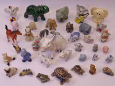 WADE PC PLOD & OTHER FIGURINES, Beswick seated pig and piglets with other animal cabinet miniatures