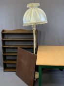 VINTAGE & LATER FURNITURE PARCEL, FOUR ITEMS to include a rectangular dining table with lightwood