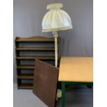 VINTAGE & LATER FURNITURE PARCEL, FOUR ITEMS to include a rectangular dining table with lightwood