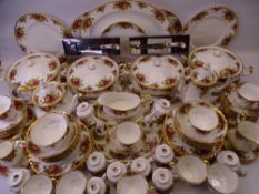 ROYAL ALBERT OLD COUNTRY ROSES TEA & DINNERWARE, 100 plus pieces including four tureens and covers