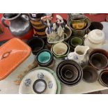 WEST GERMAN STONEWARE, POTTERY VASES & PLANTERS (13), other planters by Poole, Sylvac and other