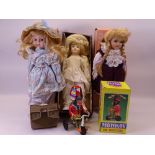 TOYS - View master by Sawyers, tinplate boxed monkey on a tricycle, porcelain headed dolls ETC