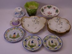 LIMOGES - four plates and a serving dish, Quimper plates (3), Bretby planter, Royal Albert