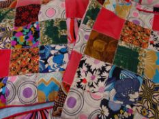 COLOURFUL PATCHWORK BED COVERS (2), 248 x 198cms and 246 x 196cms