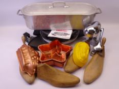 KITCHENALIA - vintage fruit press, salmon poacher, copper jelly moulds and shoe stretchers