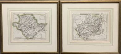 MAP PRINTS OF J ROPER ENGRAVINGS (2) - Montgomeryshire and Anglesey, 20 x 25cms and an ornate