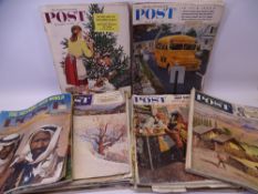 1950'S COPIES OF 'SATURDAY EVENING POST' MAGAZINE, 20 ORIGINAL, plus two copies from the 1960's