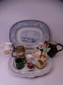 COPELAND OVAL MEAT PLATE Bridge and Castle, Villeroy and Boch tankard, Little Jockey child's jug,