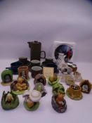 STONEWARE PART COFFEE SET, vintage improved inhaler, stone fossils and castings and a quantity of