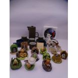 STONEWARE PART COFFEE SET, vintage improved inhaler, stone fossils and castings and a quantity of