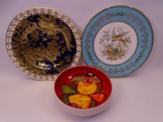 CABINET/DISPLAY PLATES (2) and a Poole Pottery modernist bowl, 17cms diameter, the plates by Royal