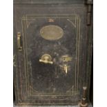 VINTAGE CAST IRON SAFE WITH KEYS, Cartwright & Son makers label, 70.5cms H, 50cms W, 46cms D