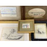 MINIATURE WATERCOLOURS - Maritime and townscape, a collection