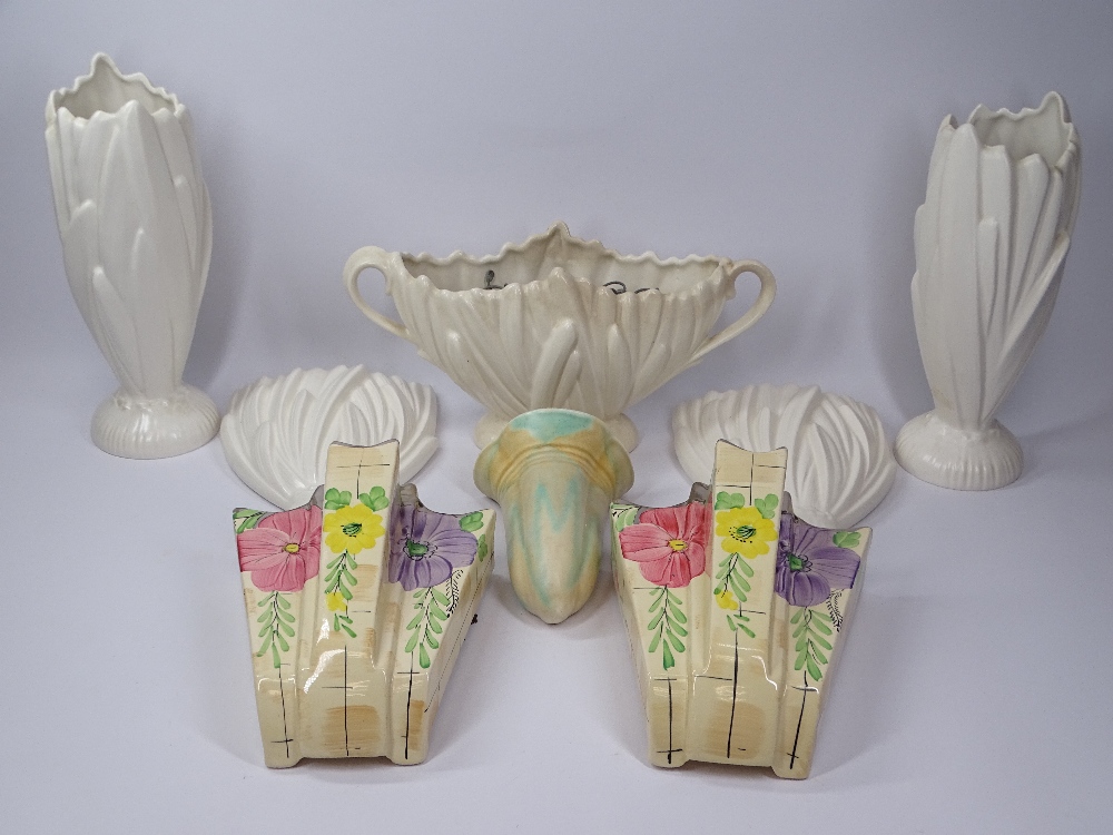 BESWICK, ARTHUR WOOD, Sylvac wall pockets, vases and a planter