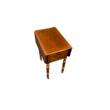 VICTORIAN BURR WALNUT & MAHOGANY TWIN-FLAP WORKTABLE the ends with two drawers and opposing drop-