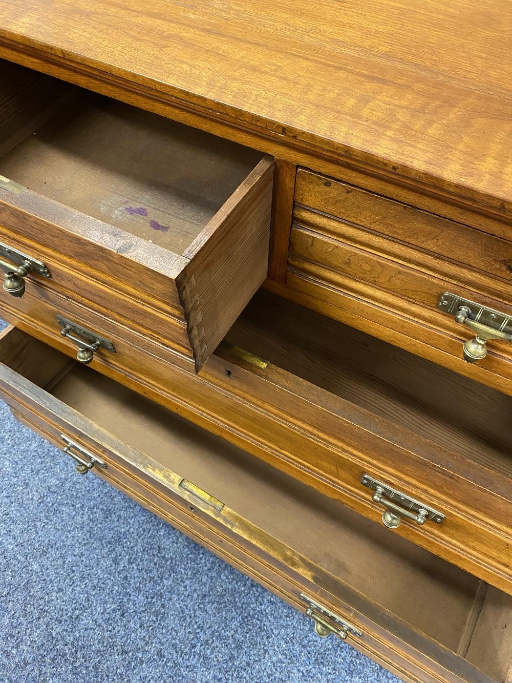 EDWARDIAN MAHOGANY CHEST of two short over three long drawers with stylised acorn drop brass handles - Image 3 of 4